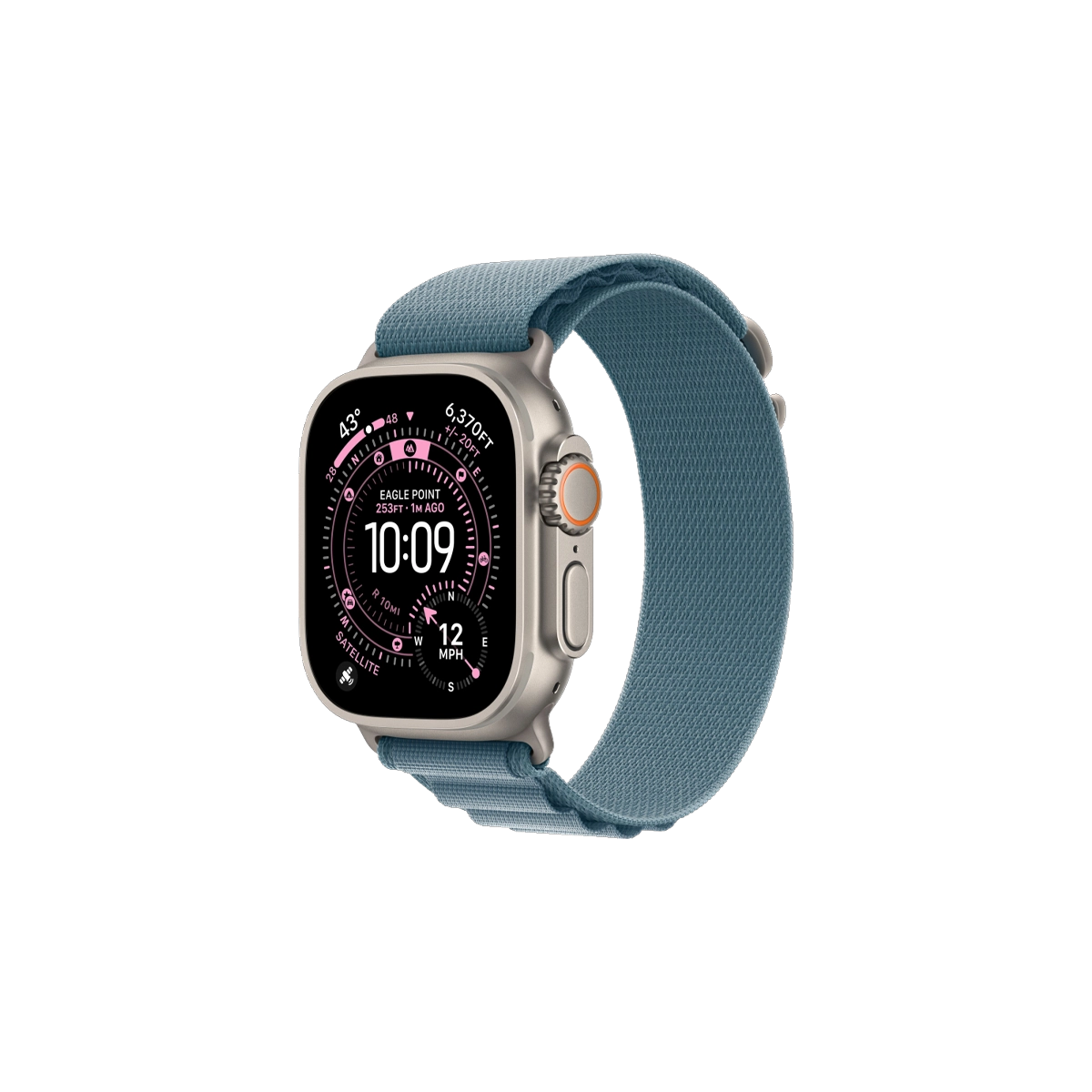 Фото Apple Watch Ultra 3, 49 мм, Natural Titanium Light Blue Alpine Loop