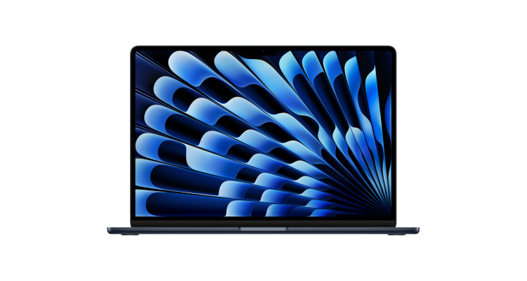 Ноутбук MacBook Air 15" (M2, 8C CPU/10C GPU, 2023), 8 ГБ, 512 ГБ SSD, «полуночный черный»