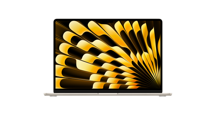 Ноутбук MacBook Air 15" (M2, 8C CPU/10C GPU, 2023), 8 ГБ, 512 ГБ SSD, «сияющая звезда»