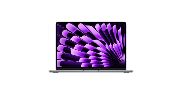 Apple MacBook Air 13" (M3, 8C CPU/8C GPU, 2024), 8 ГБ, 256 ГБ SSD, серый космос