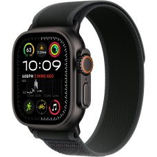 Apple Watch Ultra 2 GPS + Cellular, 49 мм, корпус черного из титана, ремешок Trail черного цвета, размер M/L