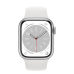Apple Watch Series 8, 41 мм, корпус из алюминия серебристого цвета, спортивный ремешок белого цвета