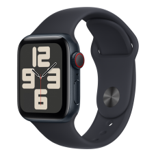 Apple Watch SE 2023, 40 мм, корпус из алюминия цвета «тёмная ночь», спортивный ремешок цвета тёмная ночь
