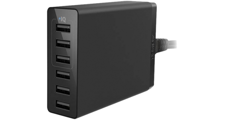 Зарядное устройство Anker PowerPort 6 Lite 30w desktop charger 6-Port EU Black (ритейл)