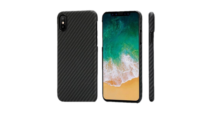 Карбоновый (Кевлар) Чехол Pitaka MagCase Для IPhone X (10) Черно-Серый В Полоску