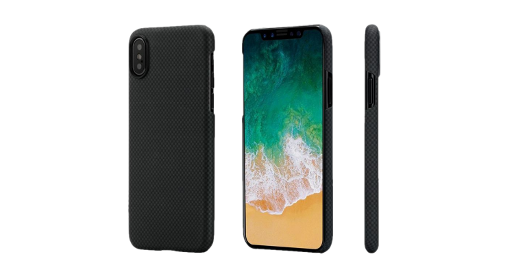 Карбоновый (Кевлар) Чехол Pitaka MagCase Для IPhone X (10) Шахматное Плетение Черно-Серый