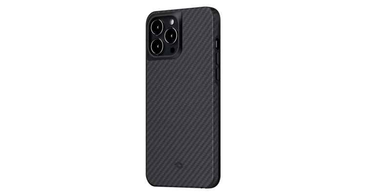 Противоударный чехол Pitaka MagEZ Case Pro для iPhone 13 Pro Max 6.7", черно-серый, кевлар (арамид)