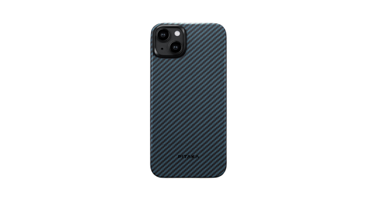 Чехол Pitaka MagEZ Case 4 для iPhone 15 Pro (6.1"), черно-синий, кевлар (арамид)