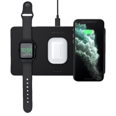 Зарядка докстанция Satechi TRIO Wireless charging Pad для трех устройств черного цвета