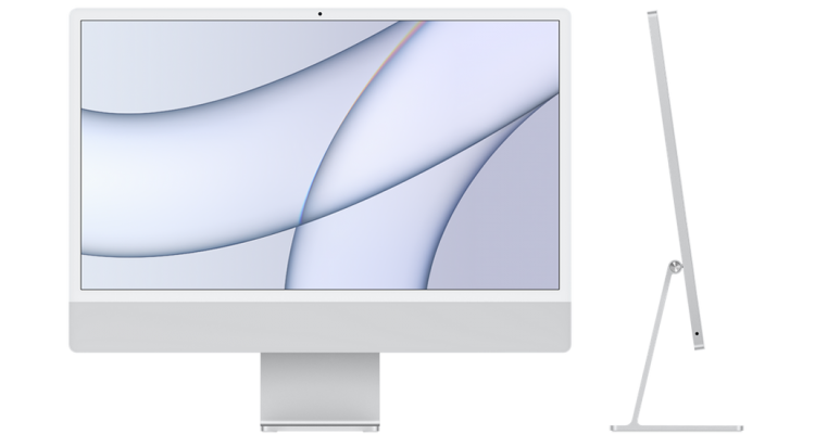 iMac 24" Retina 4,5K, M1 (8C CPU, 8C GPU), 8 ГБ, 512 ГБ SSD, серебристый