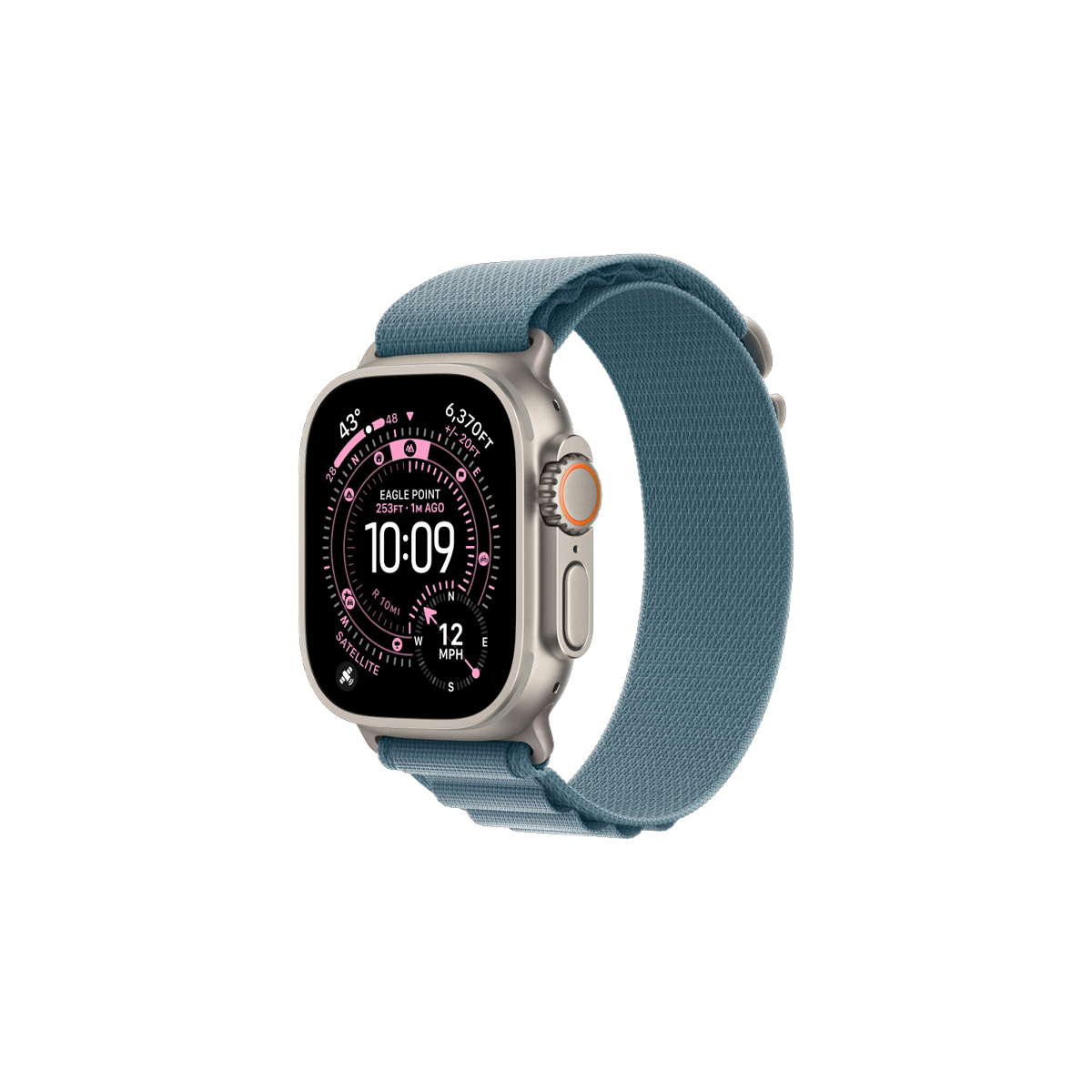 Фото Apple Watch Ultra 3, 49 мм, Natural Titanium Light Blue Alpine Loop